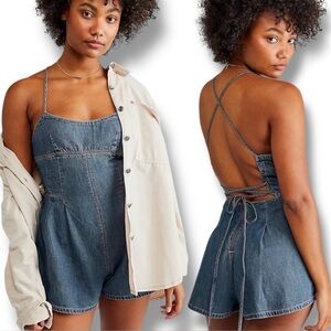 Free people Denim Romper